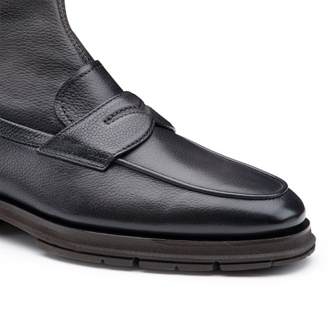 Men's grey tumbled leather Carlo Ice ankle boot - Santoni - 5