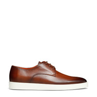 Men's brown leather Derby shoe - Santoni - 1