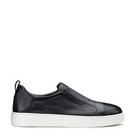 Men's black leather slip-on sneaker - Santoni - 1