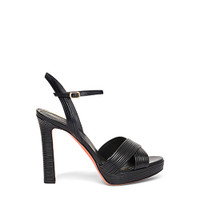 Women's black leather high-heel sandal - Santoni - 1