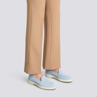 Women's light blue suede loafer - Santoni - 2