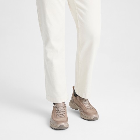 Men's dove grey leather and suede Easy Bounce Mountain sneaker - Santoni - 2