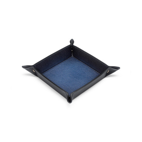 Blue saffiano leather change tray - Santoni - 3