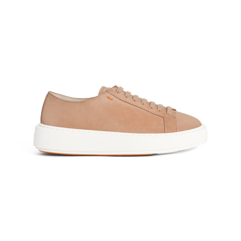 Sneaker en daim couleur naturelle pour femme - Santoni - 1