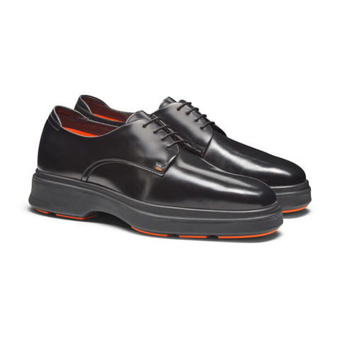 Men's black leather Easy Nova Derby shoe - Santoni - 3