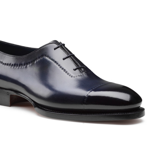 Men's blue leather Meraviglia Collection Oxford shoe - Santoni - 5