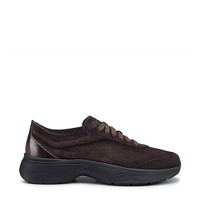 Men's dark brown suede Easy Bounce sneaker - Santoni - 1
