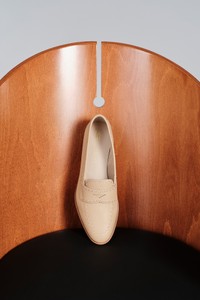 Women's brown leather penny loafer - Santoni - editorial