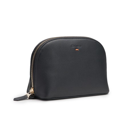 Black tumbled leather pouch - Santoni - 2