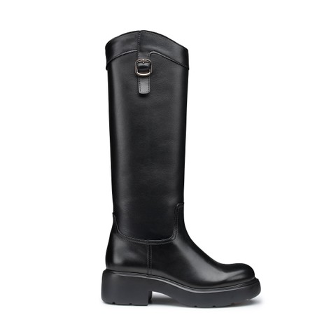 Women's black leather Easy boot - Santoni - 1