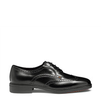 Men's black leather Easy brogue lace-up - Santoni - 1