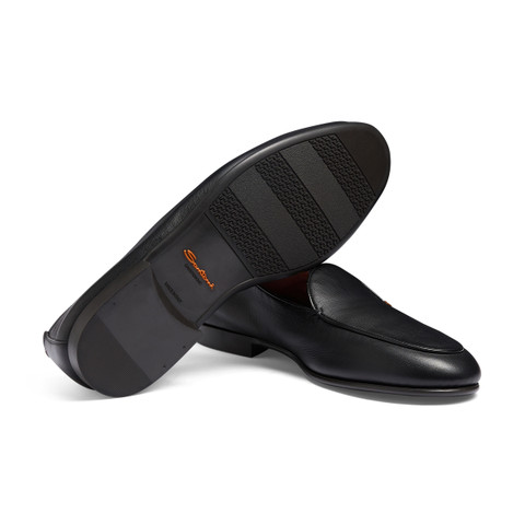 Mocasín para hombre en piel negra - Santoni - 3