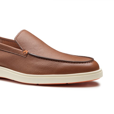 Men's brown leather loafer - Santoni - 5