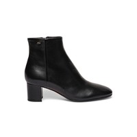 Women's black leather mid-heel ankle boot - Santoni - 2