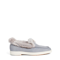 Women’s grey nubuck desert boot with fur - Santoni - 1