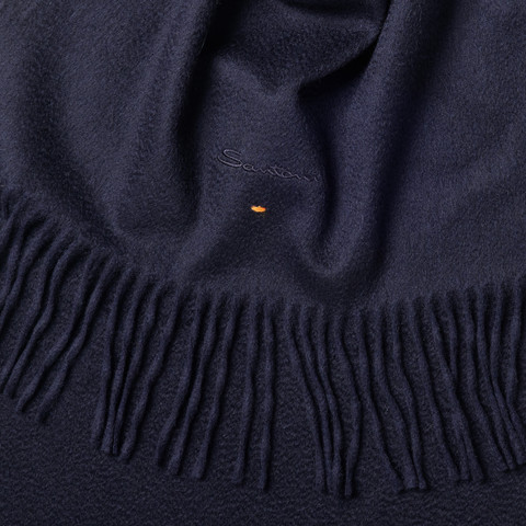 Blue cashmere scarf - Santoni - 4