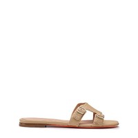 Women's beige leather Didi slide sandal - Santoni - 1