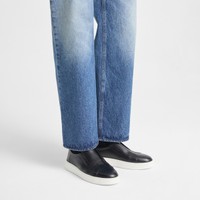 Men's black leather slip-on sneaker - Santoni - 2