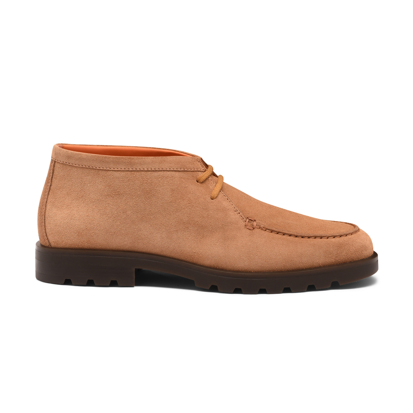Santoni Stivaletto desert da uomo in suede marrone chiaro