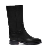 Women's black leather ankle boot - Santoni - 1