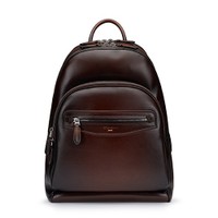 Sac &agrave; dos en cuir brun fonc&eacute; - Santoni - 1