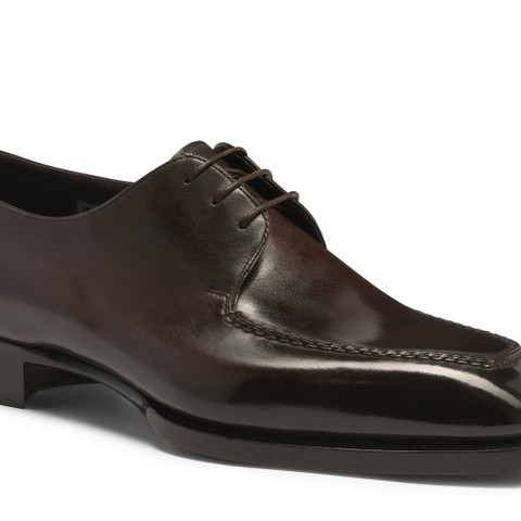 Herrenderby-Schuh aus dunkelbraunem Leder &ndash; Limited Edition - Santoni - 6