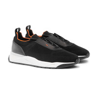 Men's black stretch knit sneaker - Santoni - 2