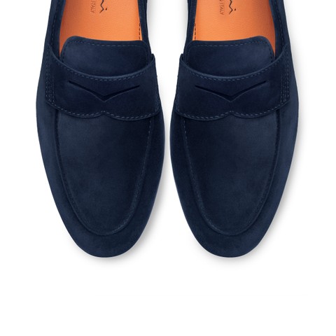 Men's blue suede Carlo loafer