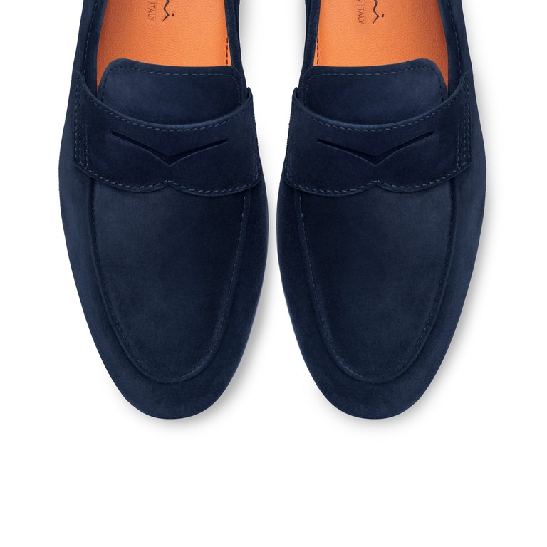 Men's blue suede Carlo loafer