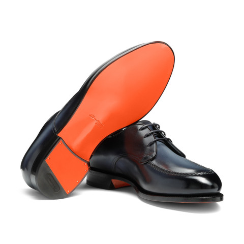 Men's blue leather Derby shoe - Santoni - 4