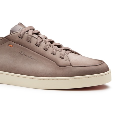 Men's beige nubuck Santoni Off-duty sneaker - Santoni - 6