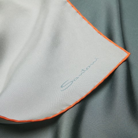 Grey cashmere and silk scarf - Santoni - 4