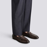 Men's dark brown leather penny loafer - Santoni - 2