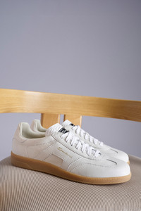 Men's white tumbled leather DBS Oly sneaker - Santoni - editorial