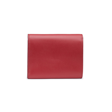Red leather wallet with coin pocket - Santoni - 4