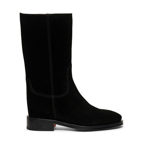 Women's black suede ankle boot - Santoni - 3