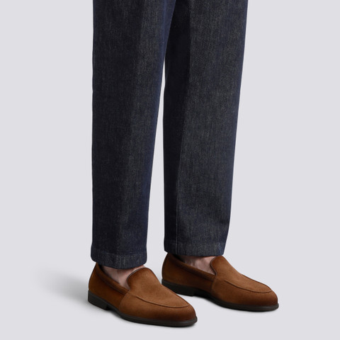 Mocasines de hombre de ante marrón claro - Santoni - 2