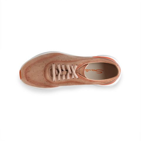 Women's pink suede Easy Bounce sneaker - Santoni - 4