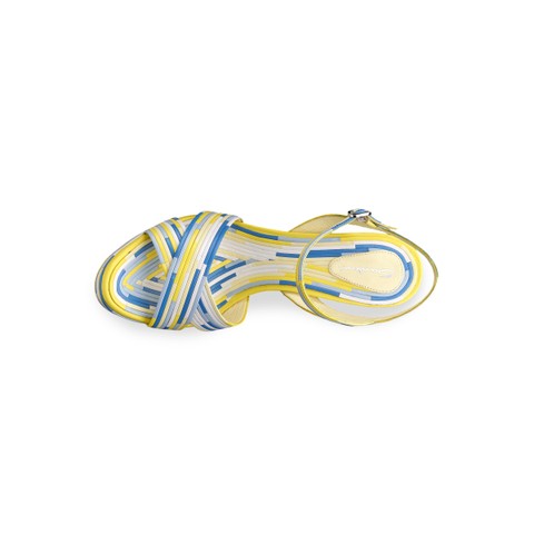 Women's multicolor leather high-heel sandal - Santoni - 5