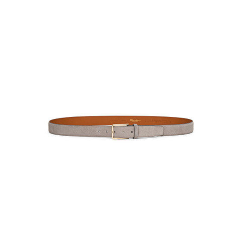 Men&rsquo;s beige suede adjustable belt - Santoni - 3
