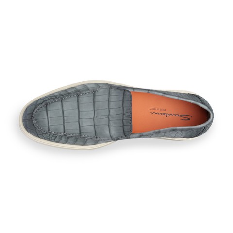 メンズ アリゲーターヌバック ローファー グリーン - Santoni - 3