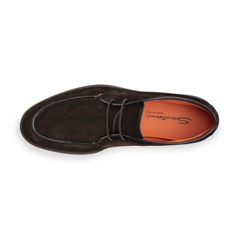 Men's dark brown suede desert boot - Santoni - 4