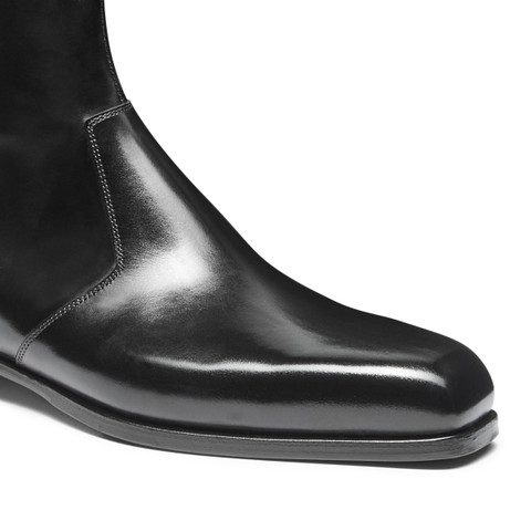Men's black leather ankle boot - Santoni - 6