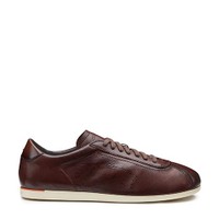 Men's dark brown leather sneaker - Santoni - 1