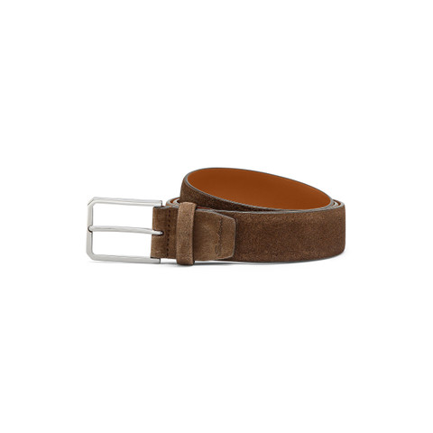 Men's brown suede adjustable belt - Santoni - 1