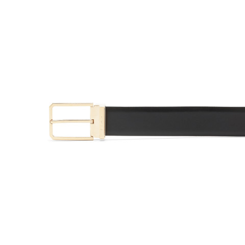 Men&rsquo;s polished brown leather adjustable belt - Santoni - 2