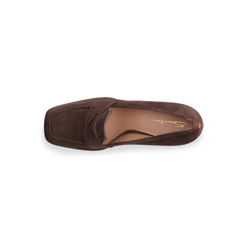 Women's dark brown suede high-heel pump - Santoni - 4
