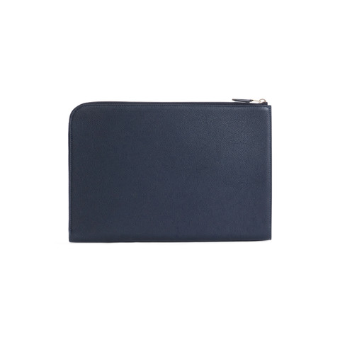 Blue tumbled leather document holder - Santoni - 3