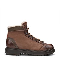 メンズ ダークブラウンレザー ハイキングブーツ - Santoni - 1
