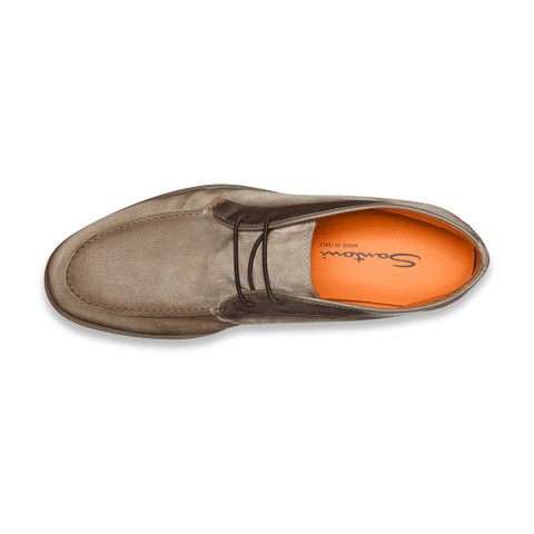 Men's natural suede and leather desert boot - Santoni - 4